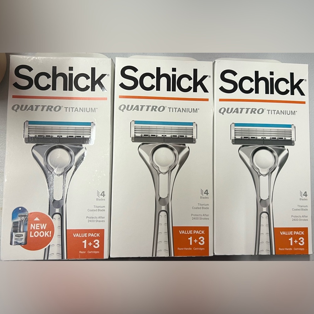 (3) Schick Quattro Titanium men’s razor
